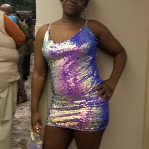 Purple sequins dress